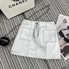 샤넬 CHANEL 여성 램스킨 스커트 CL0468