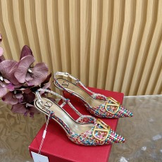 발렌티노 VALENTINO V로고 슬링백 펌프스  VN1484