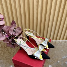 발렌티노 VALENTINO 보와우 무아레 패브릭 슬링백 펌프스 VN1485