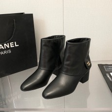 샤넬 CHANEL 램스킨 앵클 부츠 C01835